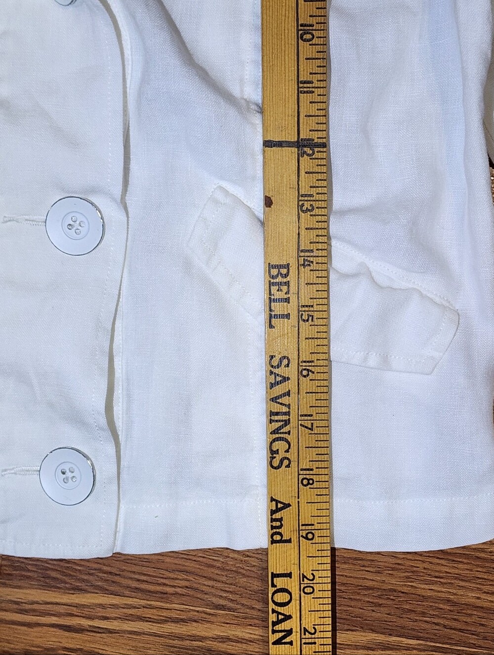 CAbi Womens Small Topside Topper White 100% Linen Jacket  Metal Buttons - Picture 12 of 14